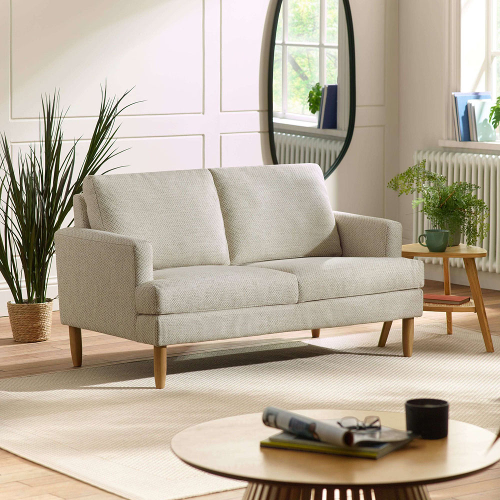 Julian Bowen Daisy 2 Seater Beige Pearl Barley Chenille Upholstered Compact Sofa Image 8