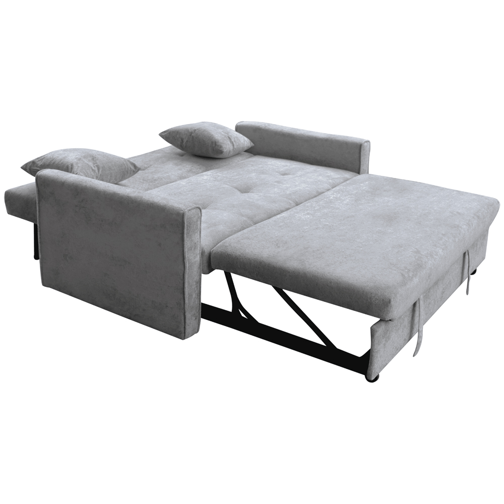 Home Source Charleston 3 Seater Grey Velvet Sofa Bed Image 4