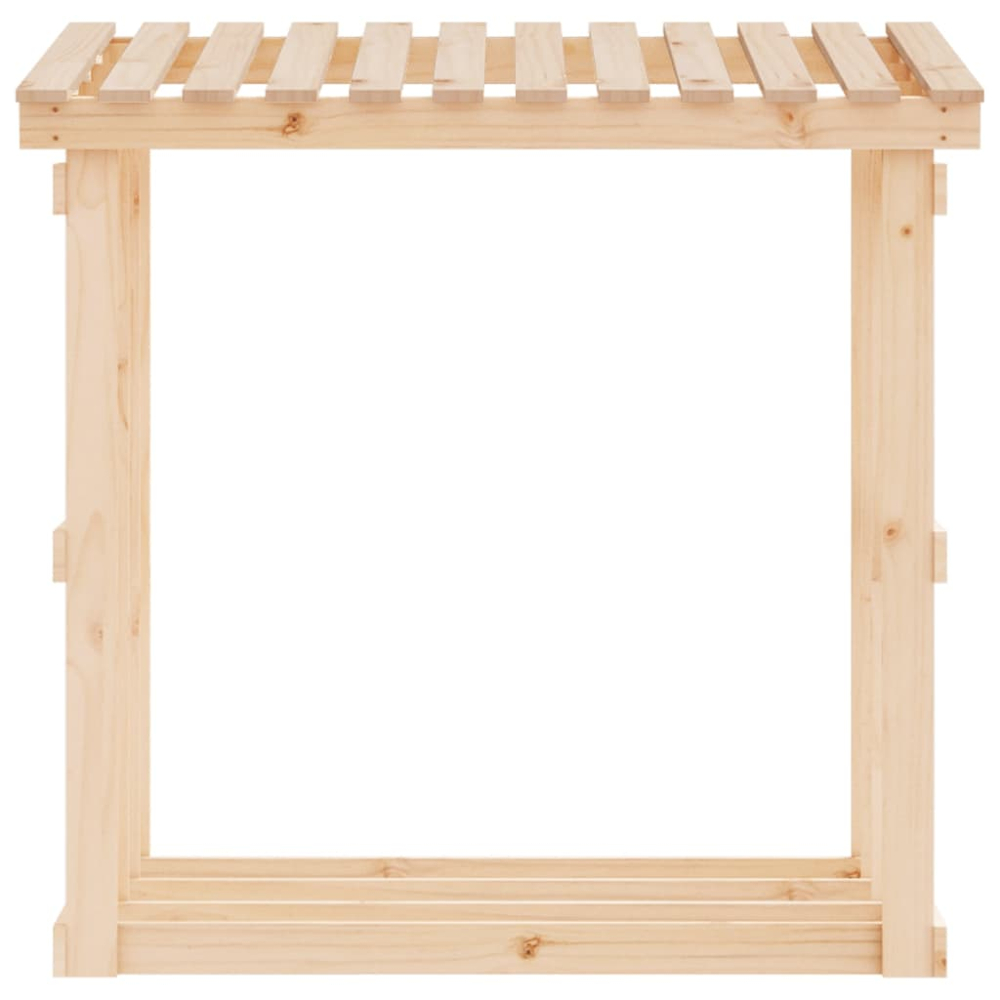 vidaXL Natural Pine Wood Firewood Log Holder 109 x 108 x 64.5cm Image 4