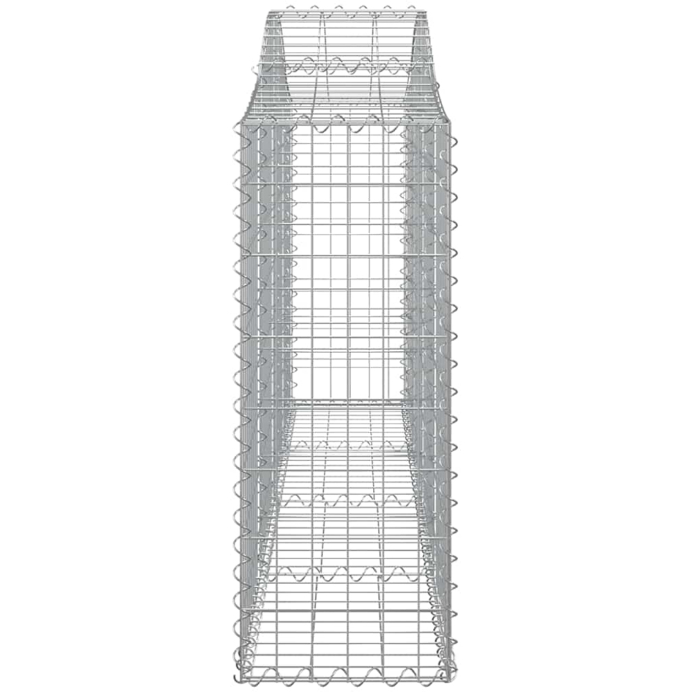vidaXL Silver Galvanised Iron Arched Gabion Basket 200 x 30 x 80/100cm 8 Pack Image 3