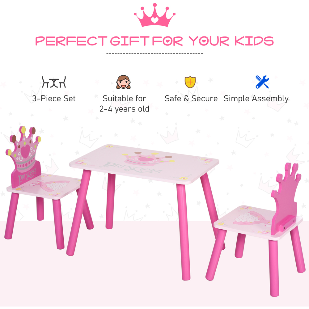 Playful Haven 3 Piece Pink Kids Table and Chair Set Image 5