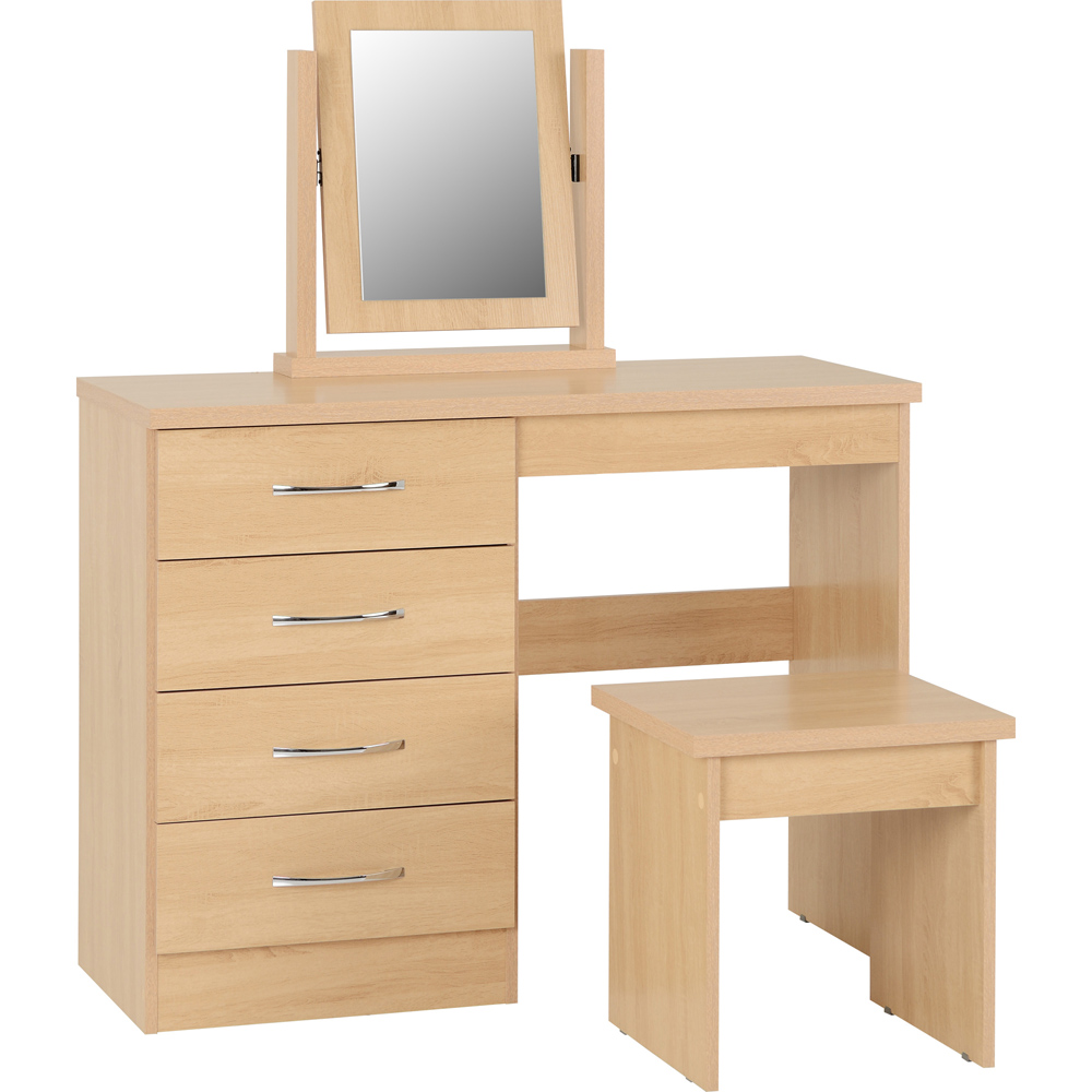 Seconique Nevada Sonoma Oak Effect Dressing Table Set with Mirror Image 2