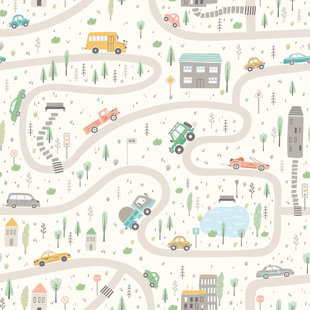 Hoopla Walls Peekaboo Road Trip Popcorn Wallpaper Image 1