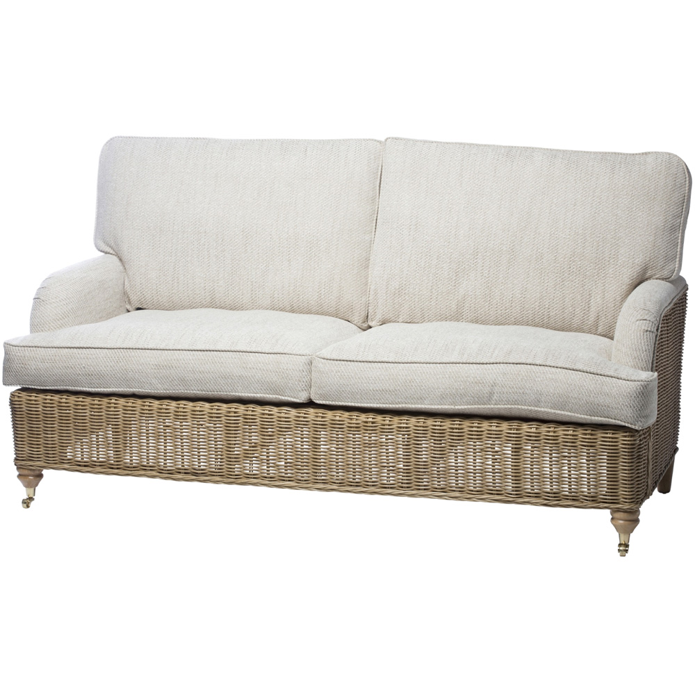 Desser Furniture Seville 3 Seater Light Oak Natural Rattan Jasper Sofa Image 2