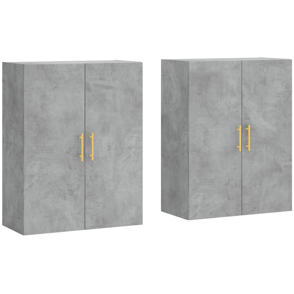 vidaXL 2 Door Concrete Grey Wall Mounted Cabinet 2 Pack Image 2