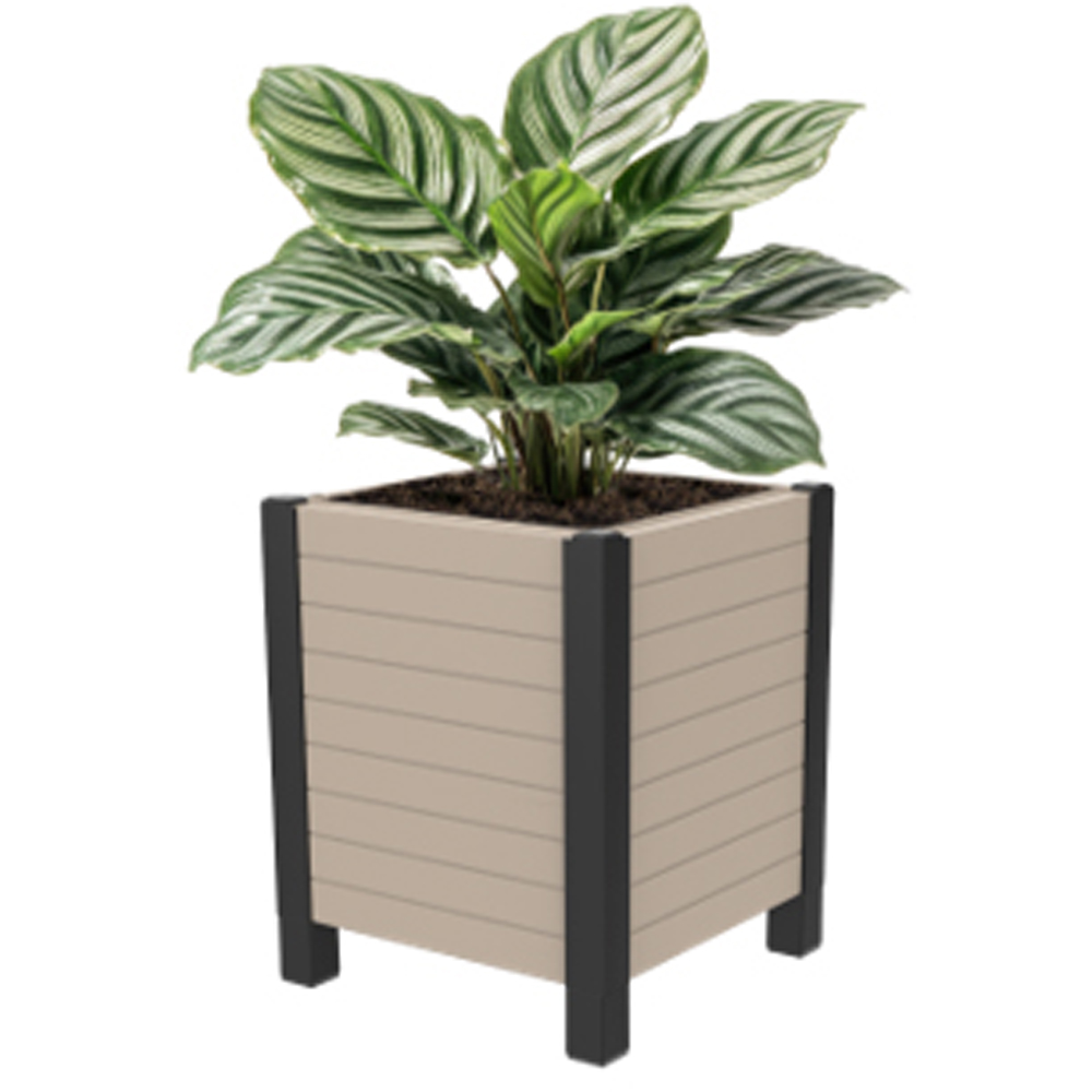 Primeur Tierra Verde 4 Panel Khaki Planter Box with Base 44 x 47 x 18cm Image 2
