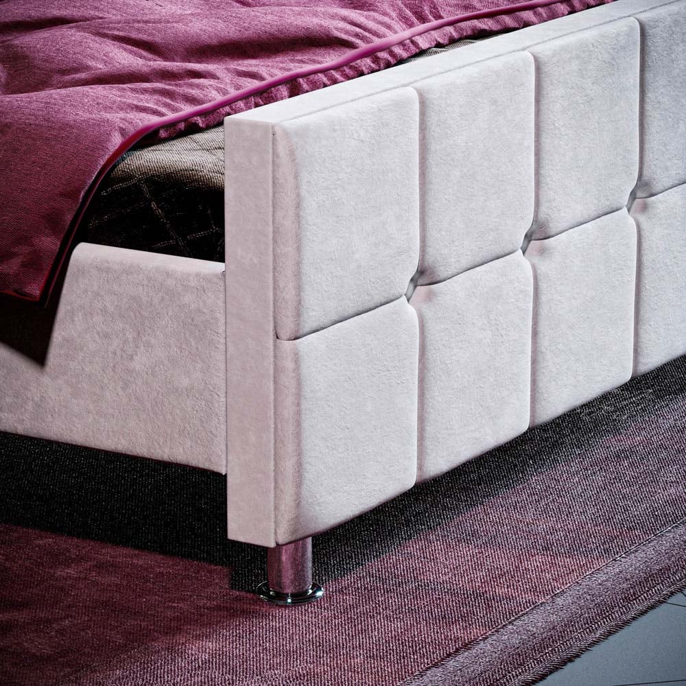 Vida Designs Double Valentina Light Grey Velvet Bed Frame Image 4