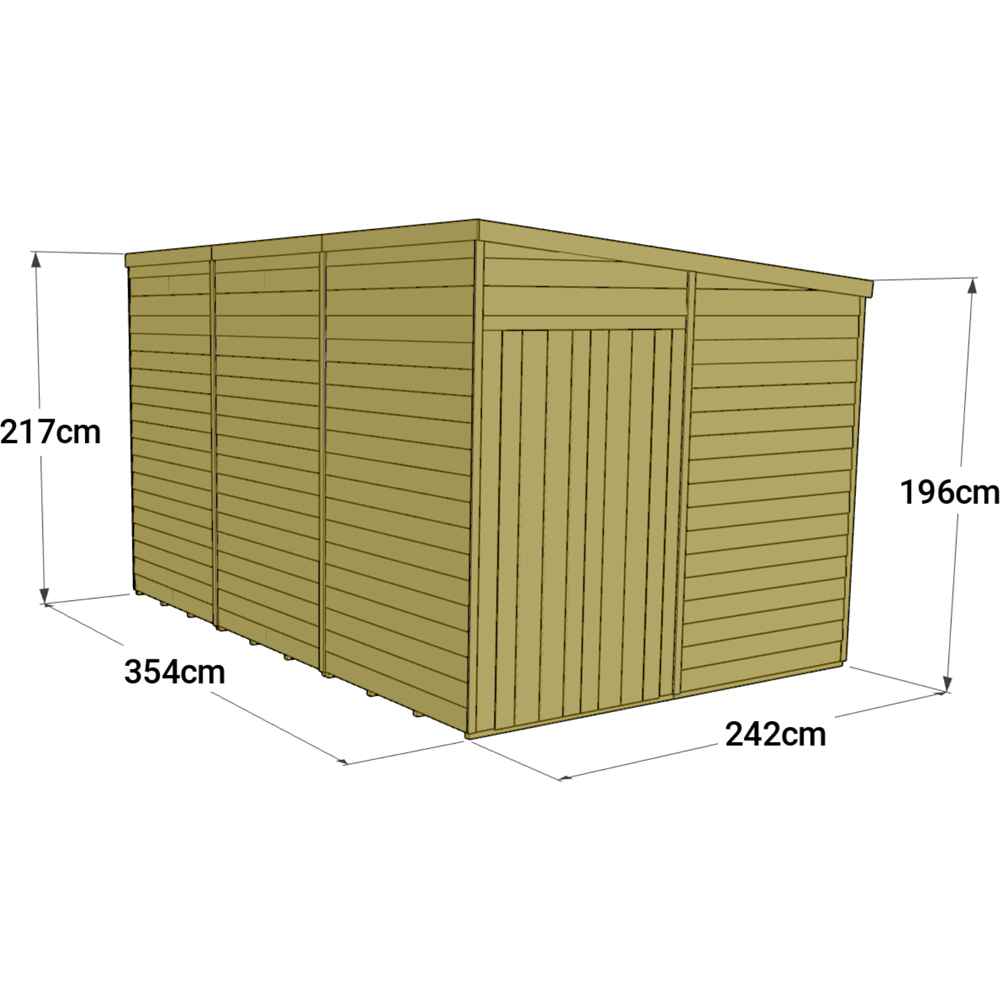 StoreMore 12 x 8ft Double Door Tongue and Groove Pent Shed Image 4