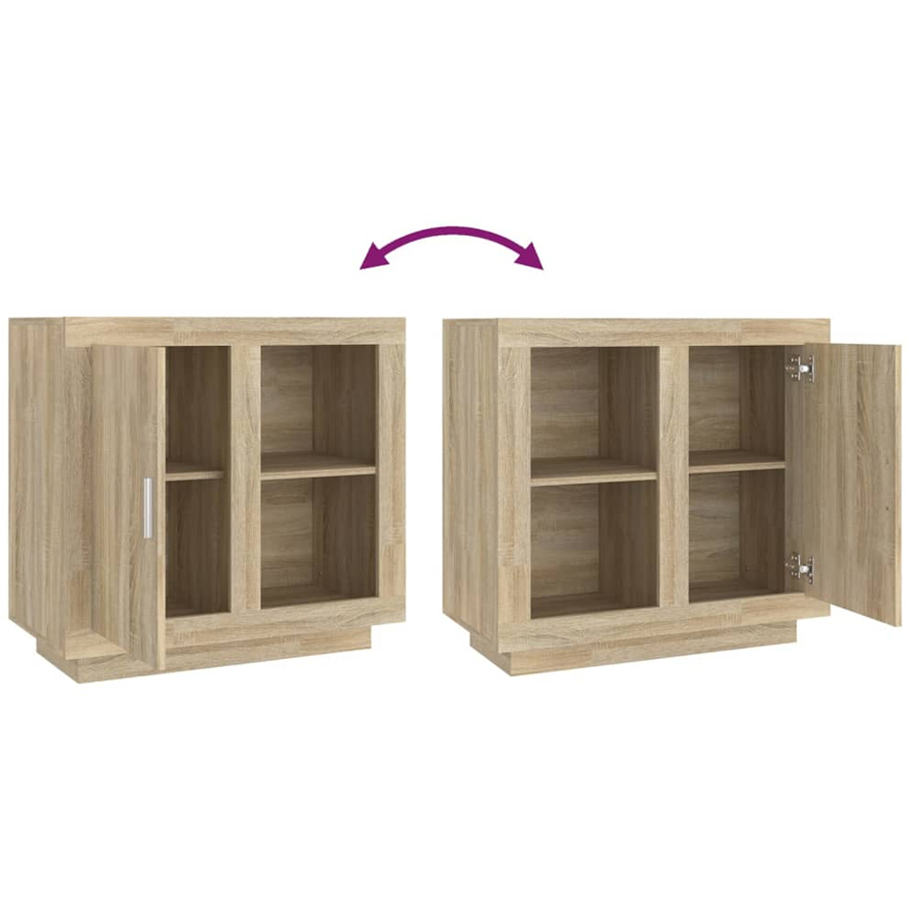 vidaXL Single Door 2 Shelf Sonoma Oak Sideboard Image 7