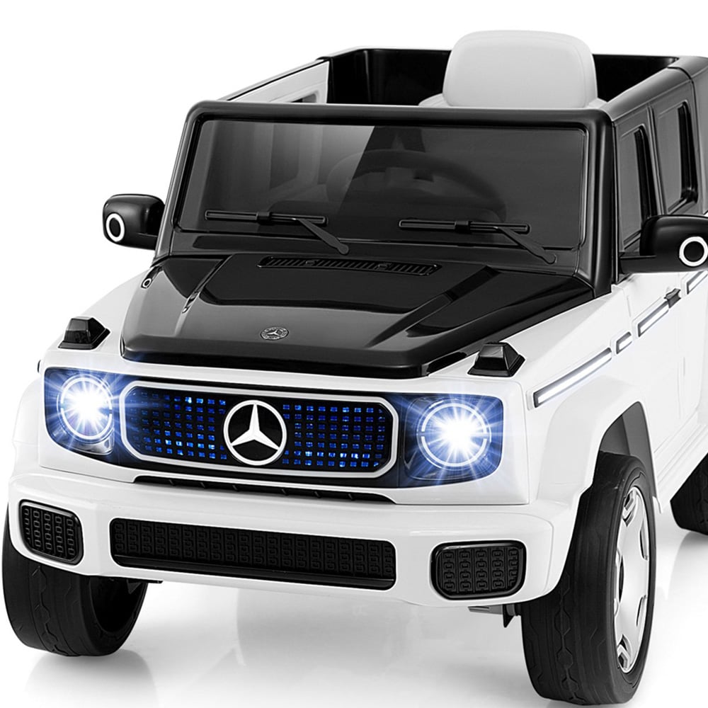 Costway Kids White Licensed Mercedes Benz EQG Ride On Car 12V Image 4