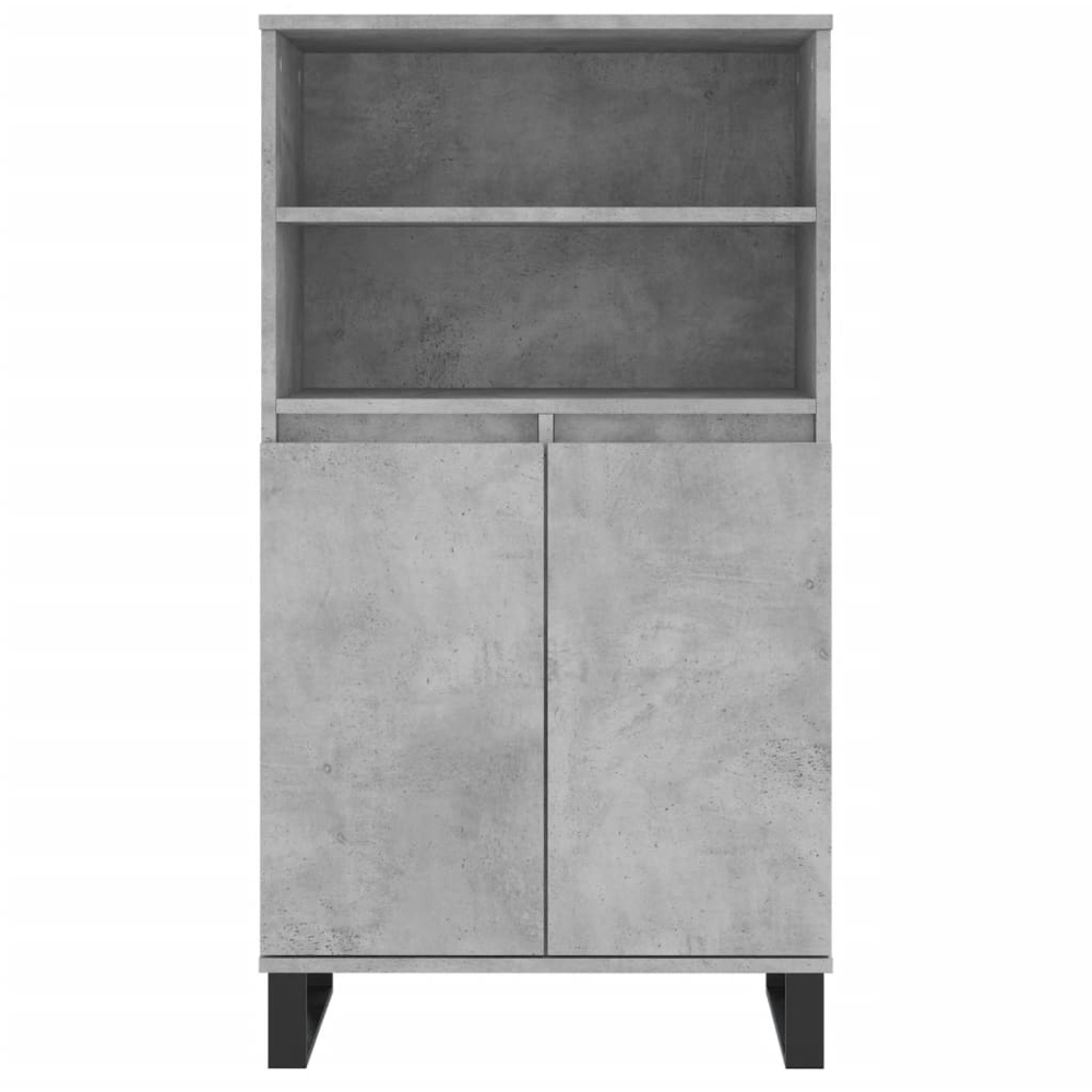 vidaXL 2 Door 2 Shelf Concrete Grey Highboard Image 6