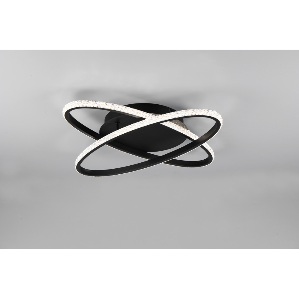 TRIO Lane Matt Black LED Ceiling Light Image 2