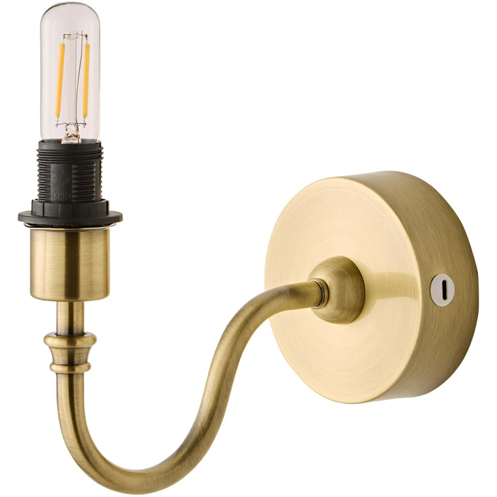ValueLights Lowe Brushed Gold Metal Portable Rechargeable Wall Light Base with Bulb Image 1