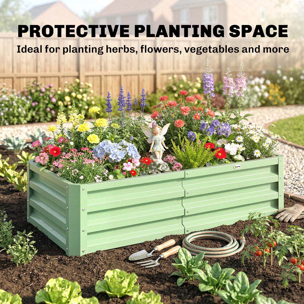 Outsunny Light Green Raised Garden Bed 120 x 60 x 30.5cm Image 5