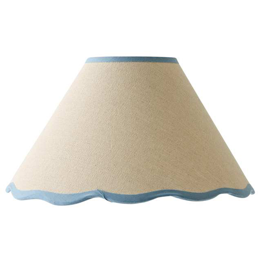 ValueLights Florie Scallop Blue Trim Small Shade Image 1