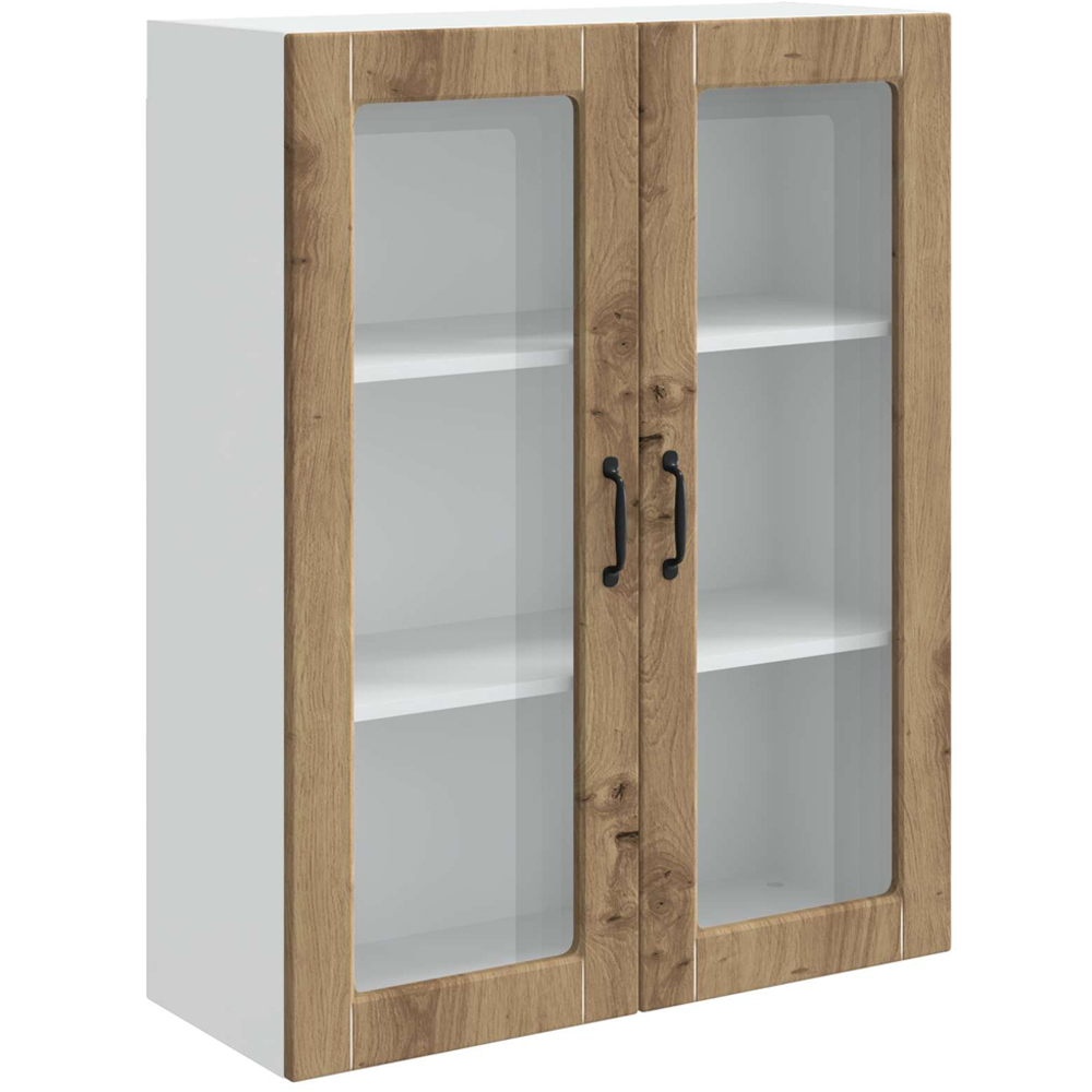 vidaXL 2 Glass Door Artisan Oak Kitchen Wall Cabinet Image 2