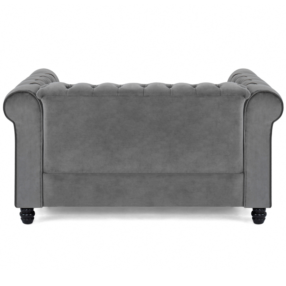 Home Detail Chesterfield 2 Seater Studded Grey Velvet Sofa Image 3