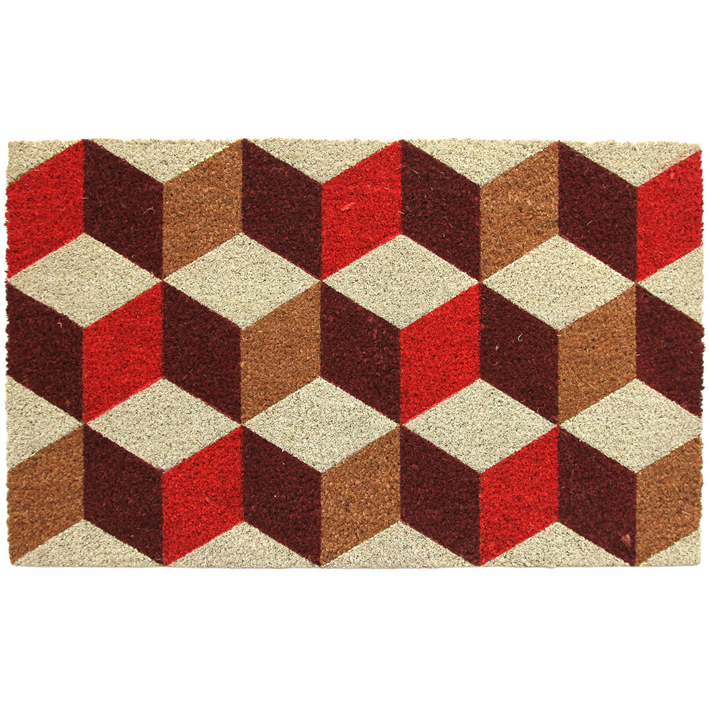 Coco & Coir Vintage Cubes Coir Door Mat 45 x 75cm Image 1