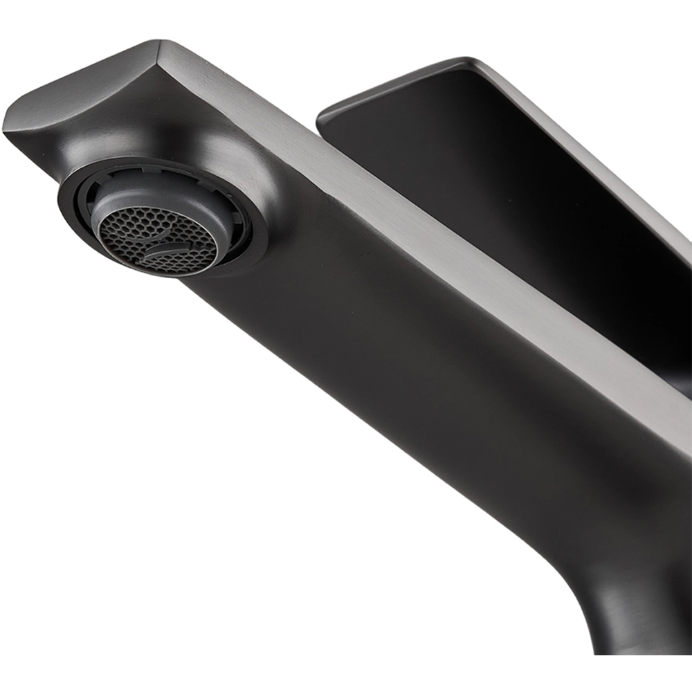 Living and Home Gunmetal Grey Metal Single Lever Basin Mixer Tap Image 4