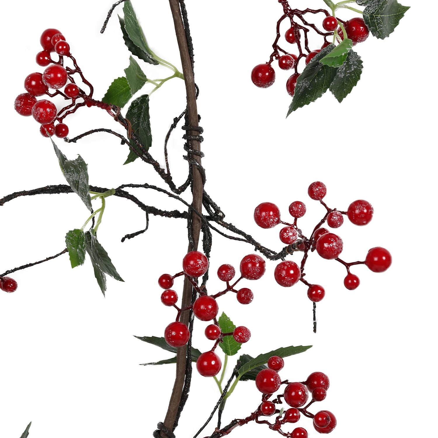 Red Berries & Leaves Garland - Green Image 2