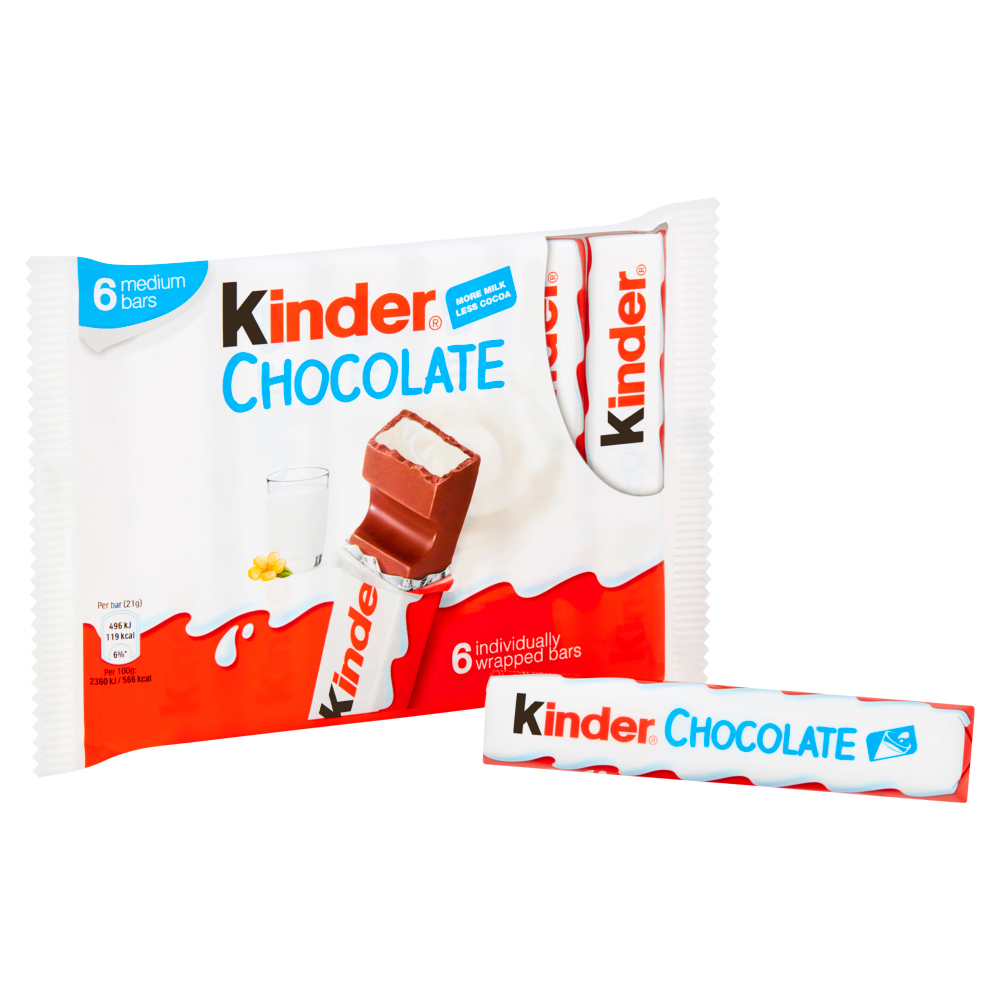 Kinder Medium Chocolate Bars 6 Pack Image 2