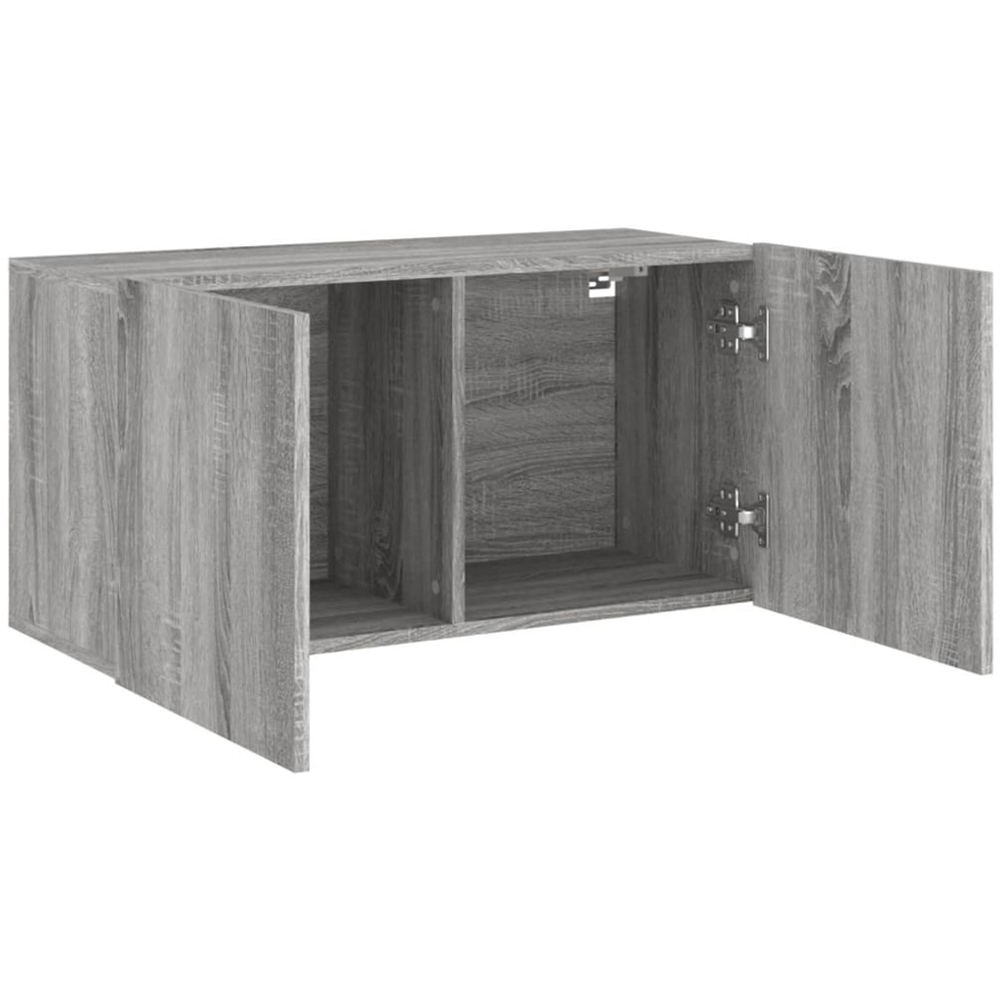 vidaXL 2 Door Grey Sonoma Wall Mounted TV Cabinet Image 4