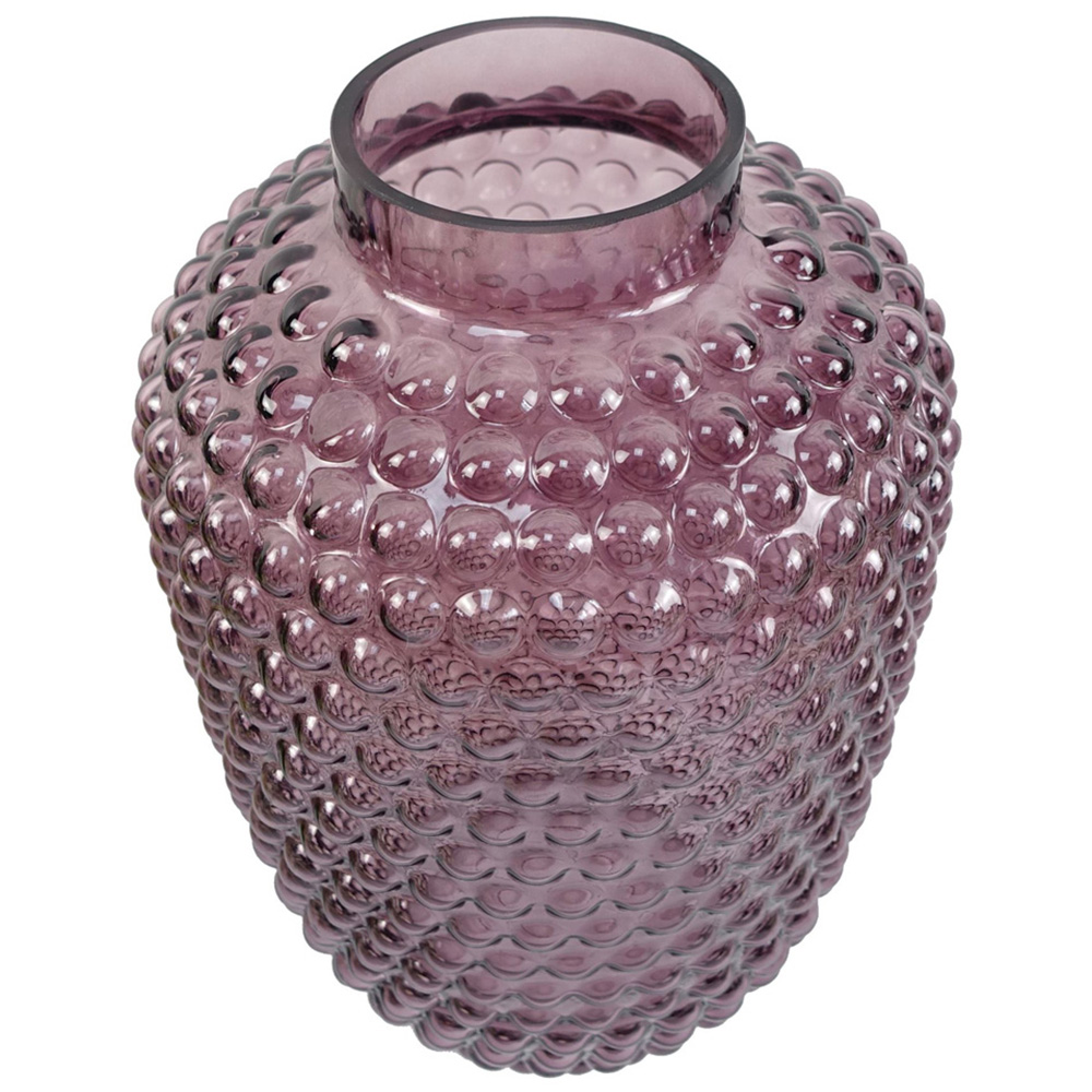 Leaf Mulberry Purple Bubble Glass Vase 30cm Image 2