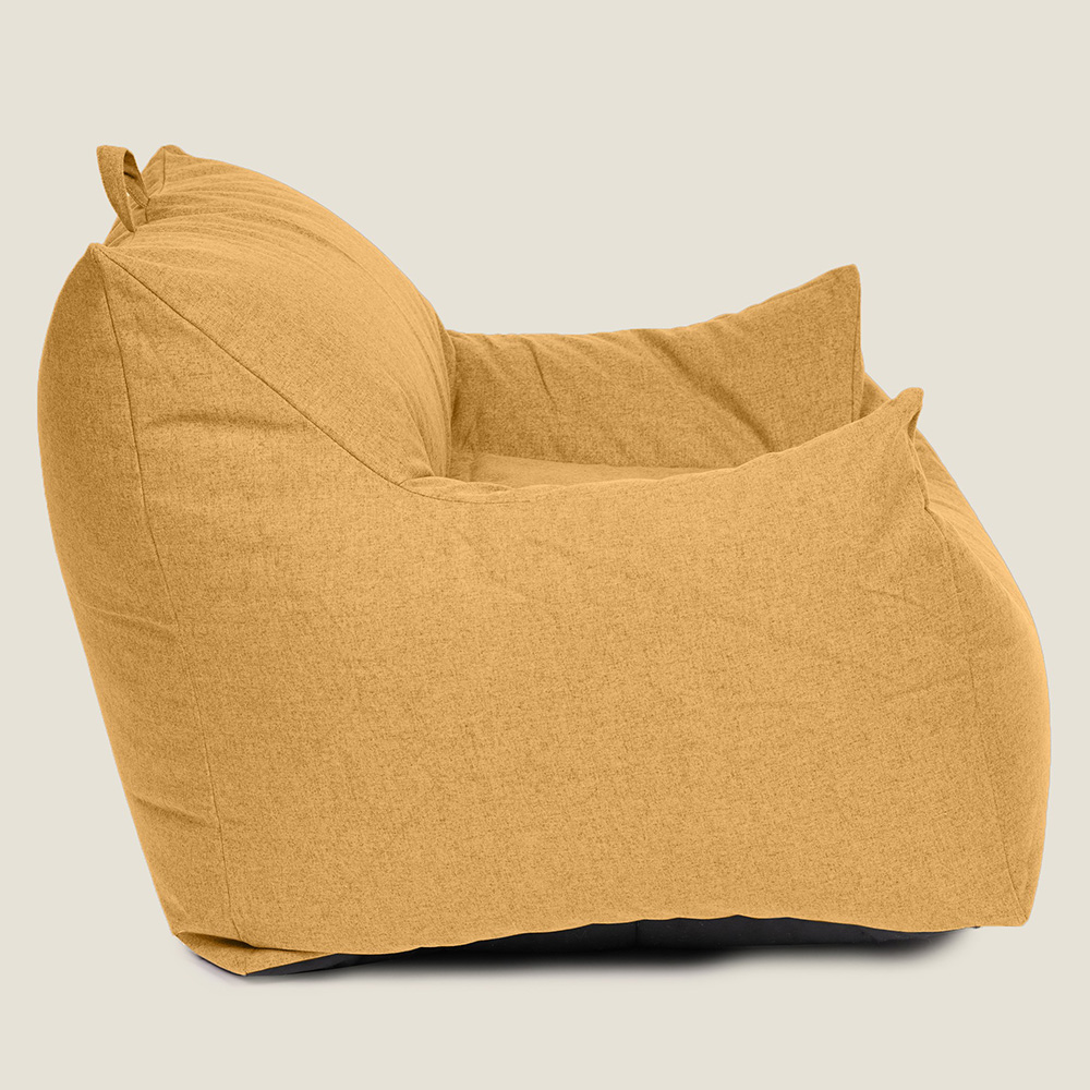 Kaikoo Ochre Large Luxury Brushed Polyester Bean Bag Chair Image 3