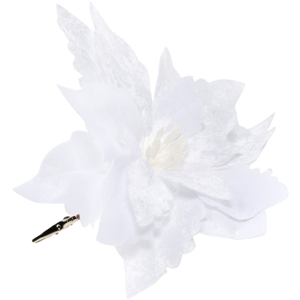 White Elegant Flower Clip White Image 1