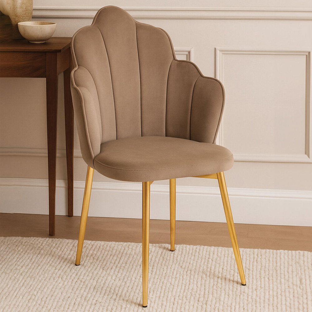 Premier Housewares Tian Mink Velvet Chair Image 1
