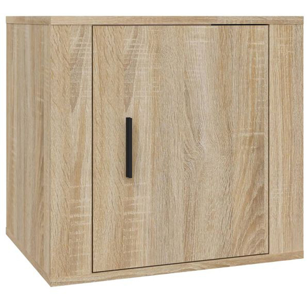 vidaXL Single Door Sonoma Oak Bedside Cabinet Set of 2 Image 3