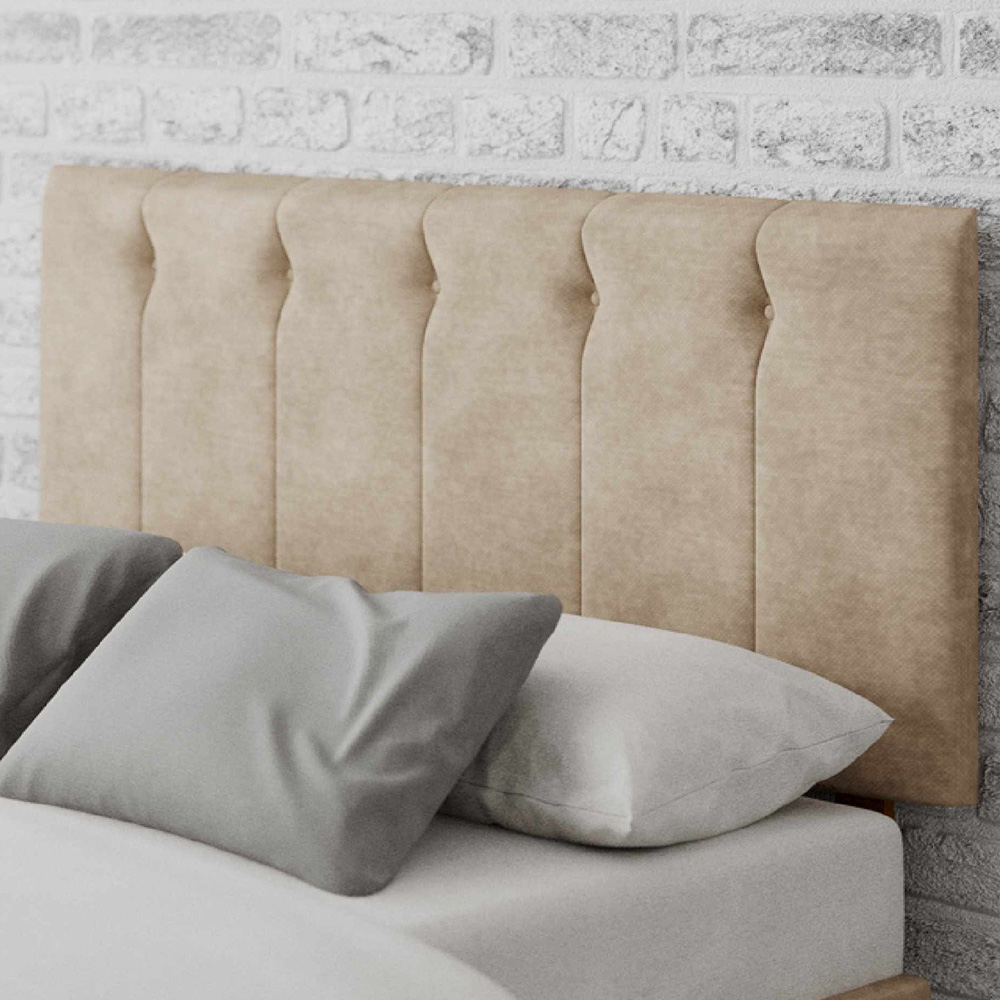 Aspire Furniture Hepburn King Size Natural Soft Touch Linen Headboard Image 1