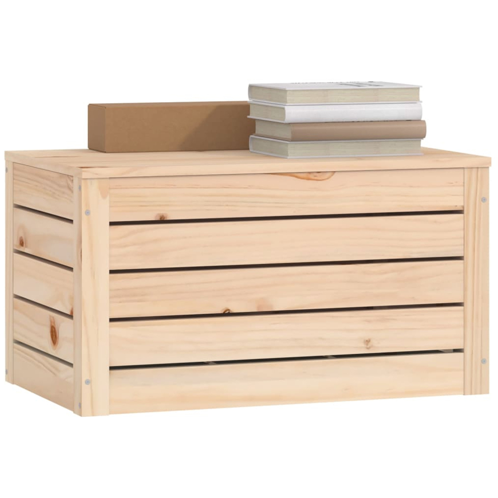 vidaXL Brown Solid Pine Wood Storage Box with Lid 89 x 36.5 x 33cm Image 4