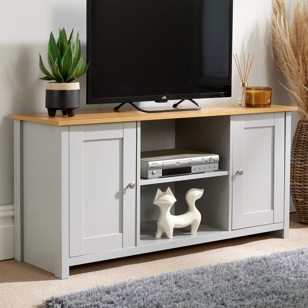 Home Source Camden 2 Door 2 Shelf TV Stand with Cable Management Image 1