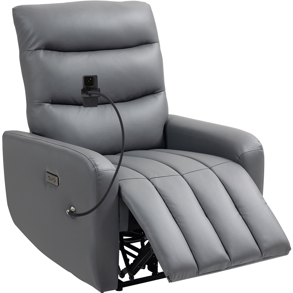 Portland Grey Electric Recliner Chair with Phone Holder and USB Charge Port Image 2