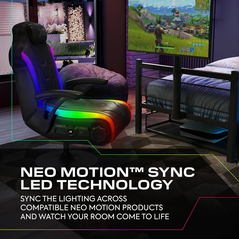 X Rocker Basecamp Single Black TV Gaming Bed with App Controlled RGB LED Light Image 3