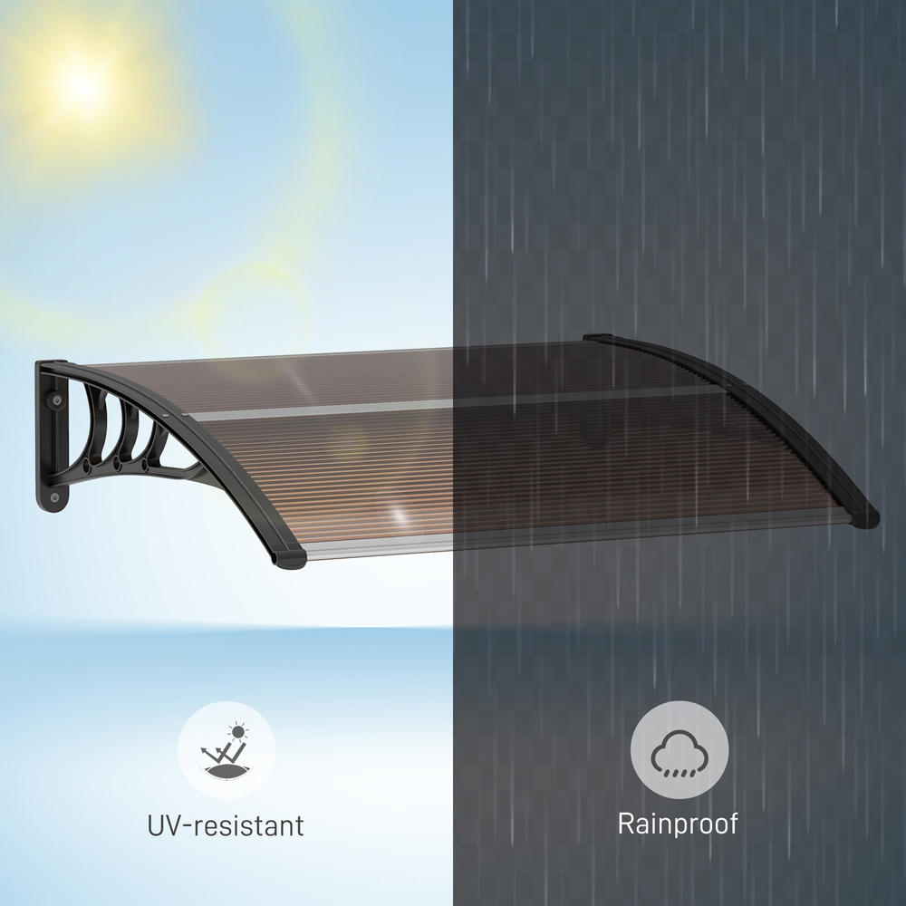 Outsunny Dark Brown Outdoor Window Door Canopy Awning 1 x 0.75m Image 6