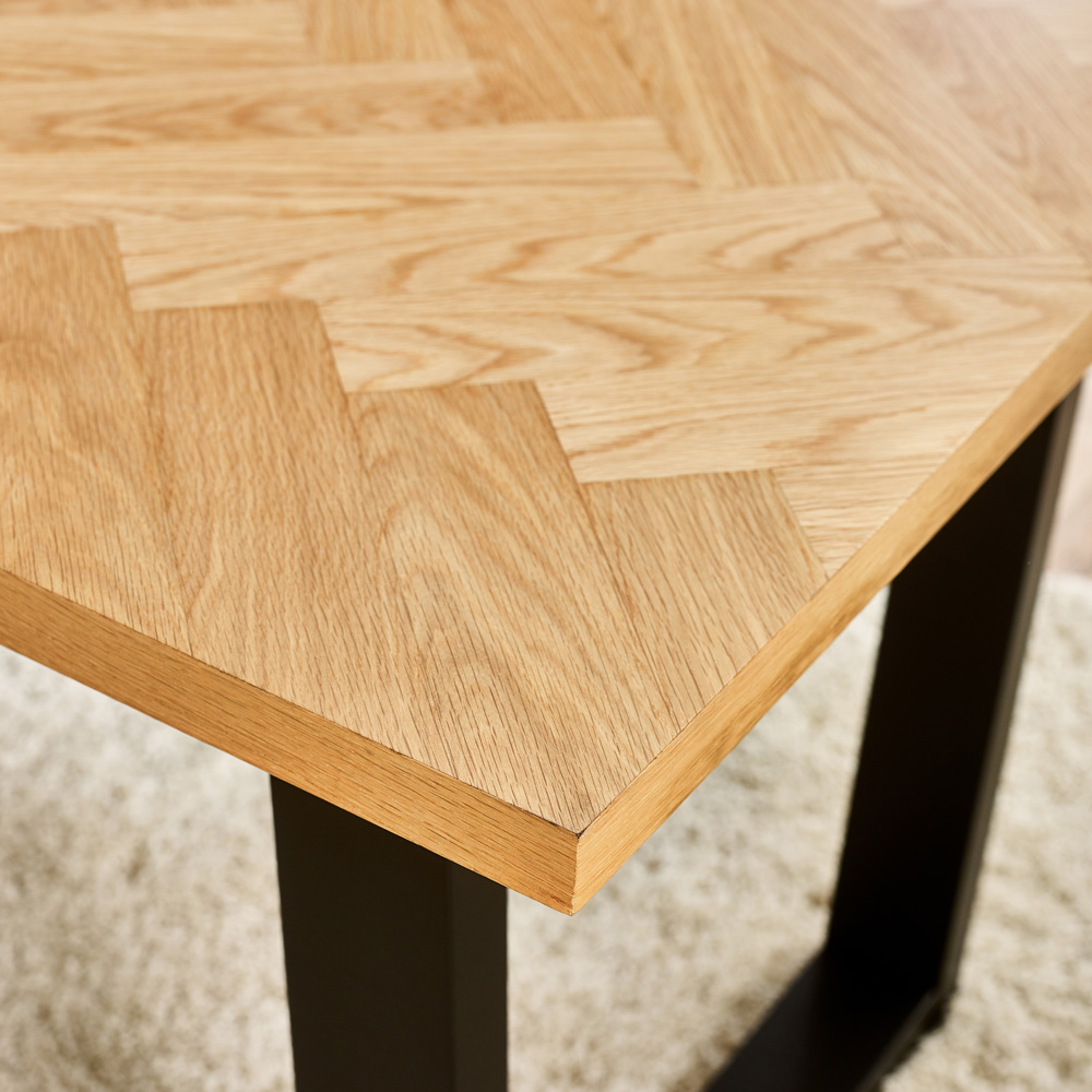 Furniturebox Bourton 6 Seater Wood Dining Table Oak and Black Image 2