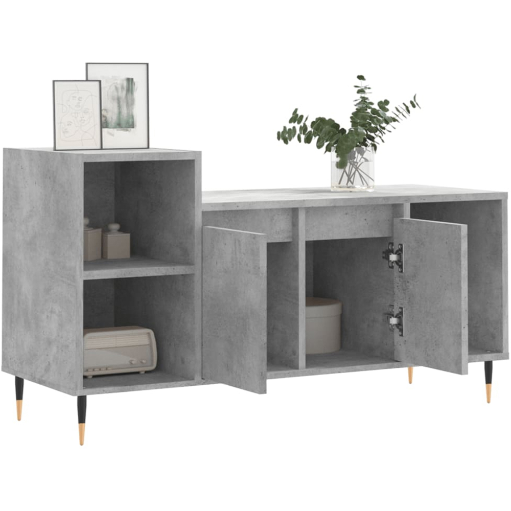 vidaXL 2 Door 3 Shelf Concrete Grey TV Cabinet with RGB LED Lights Image 4