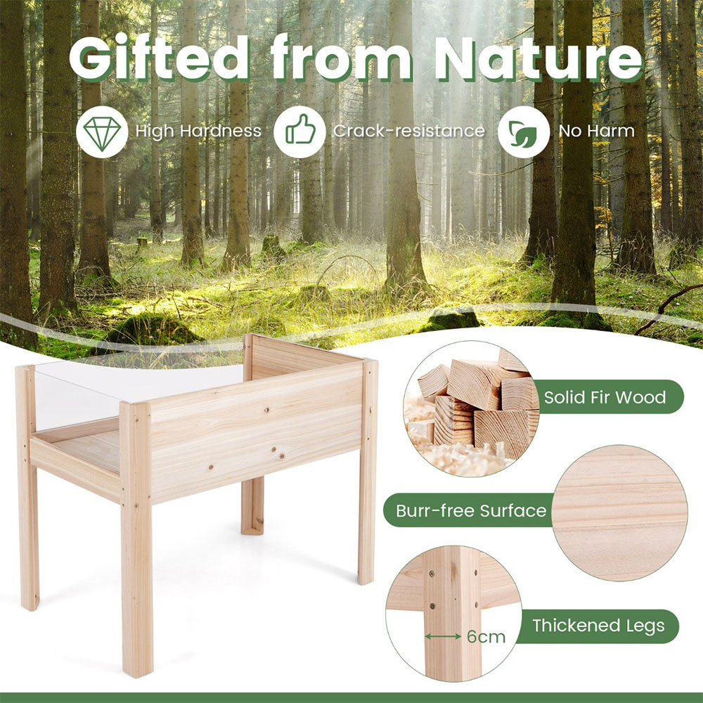 Costway Natural Wooden Raised Garden Bed Image 5