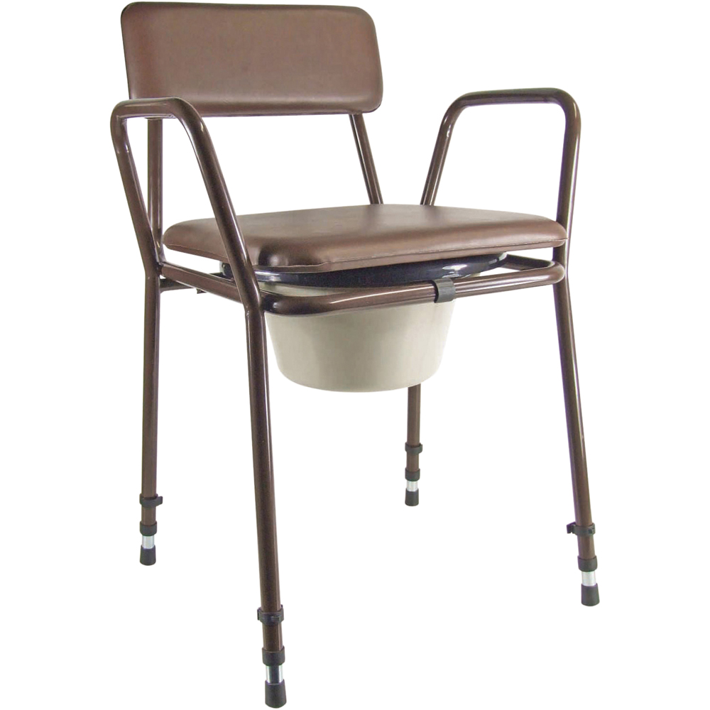 Aidapt Essex Brown Adjustable Commode Chair Image 1