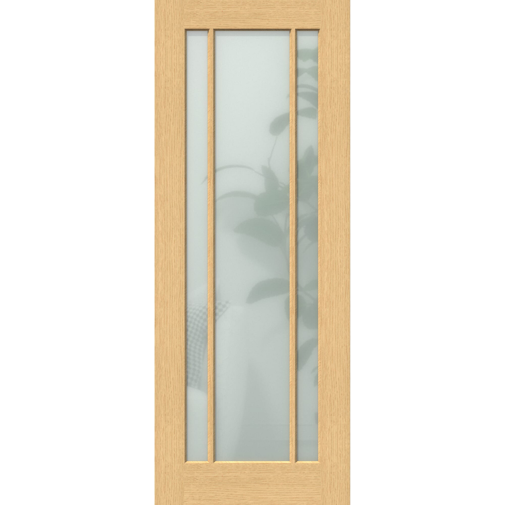 Green & Taylor Worcester Oak 3 Lite Frosted Glazed Internal Door 1981 x 610mm Image