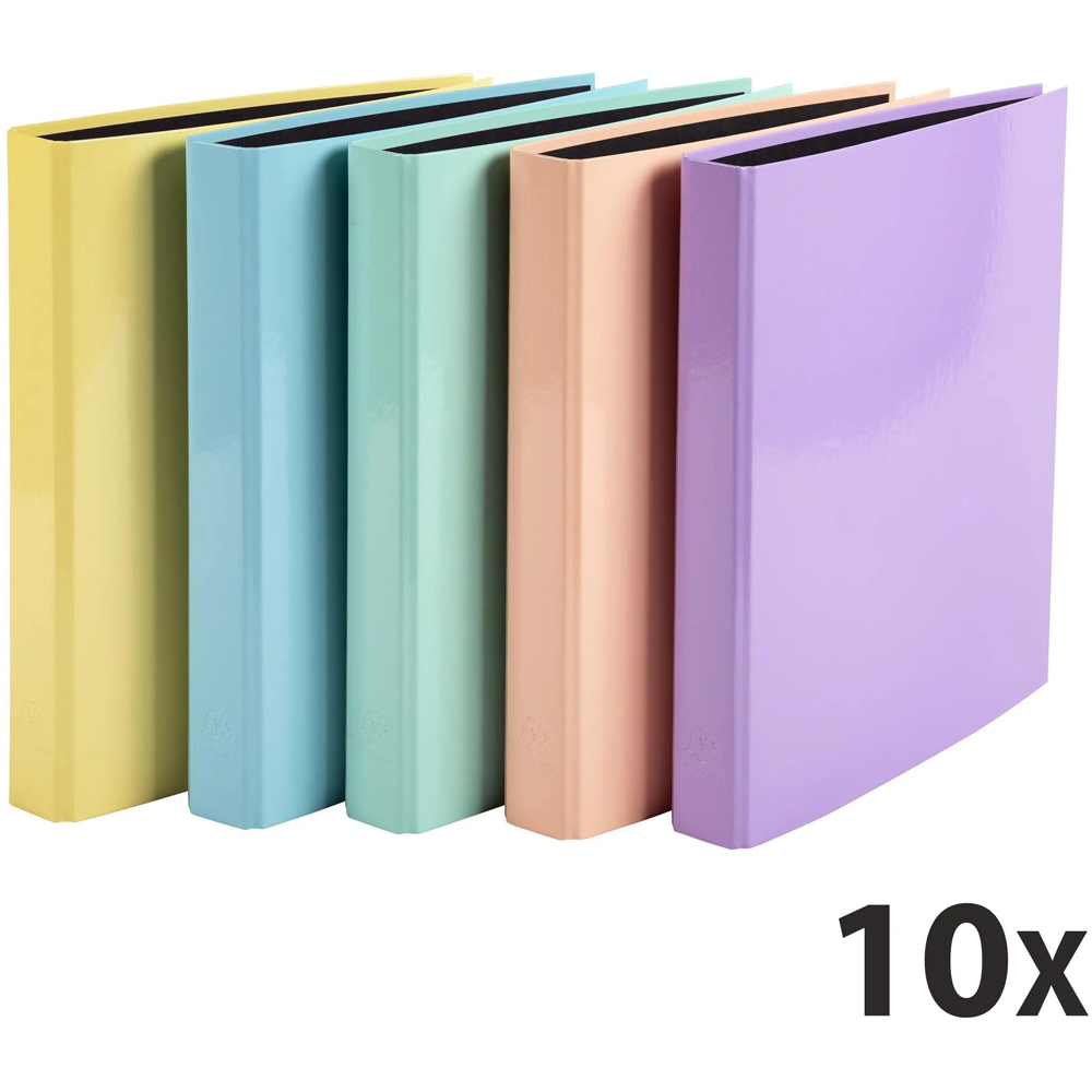 Exacompta Aquarel Assorted Colour Plastic Coated Ring Binder 25mm 10 Pack Image 6