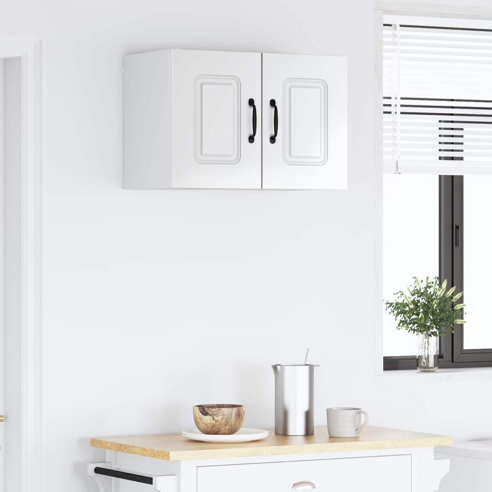 vidaXL Kalmar 2 Door High Gloss White Wall Mounted Kitchen Cabinet Image 9