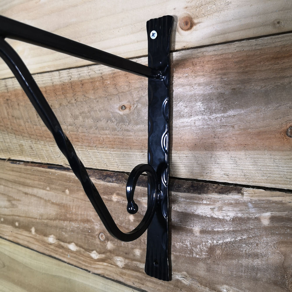 Samuel Alexander Heavy Duty Metal 35cm Black Twisted Wall Bracket 2 Pack Image 6