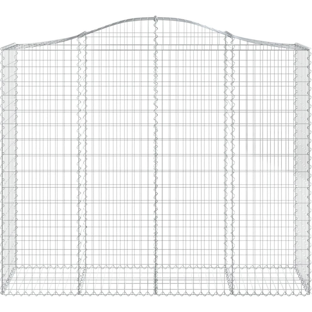 vidaXL Silver Galvanised Iron Arched Gabion Basket 160/180 x 200 x 50cm Image 4