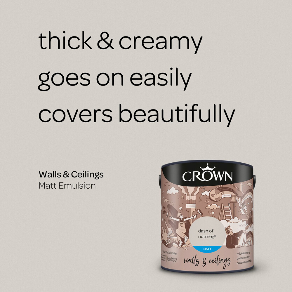 Crown Walls and Ceilings Dash of Nutmeg Matt Emulsion Paint 5L Image 6