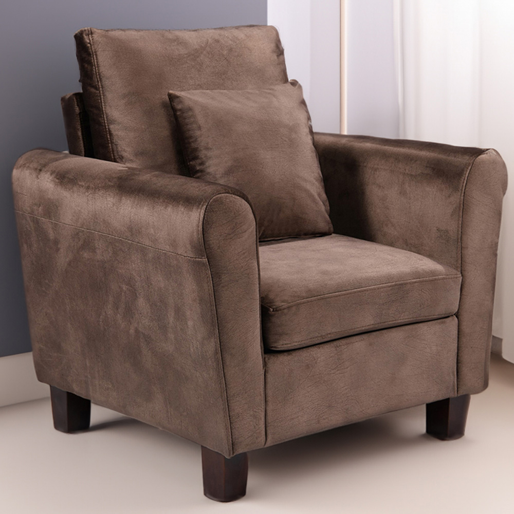 Brooklyn Brown Brushed Velvet Chair Image 1