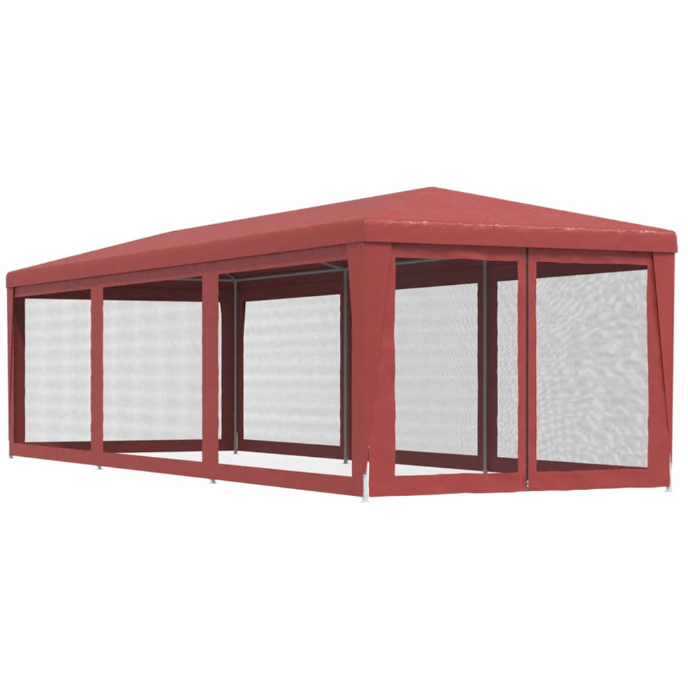 vidaXL 3 x 9m Red Foldable Party Tent with 8 Mesh Sidewalls Image 5