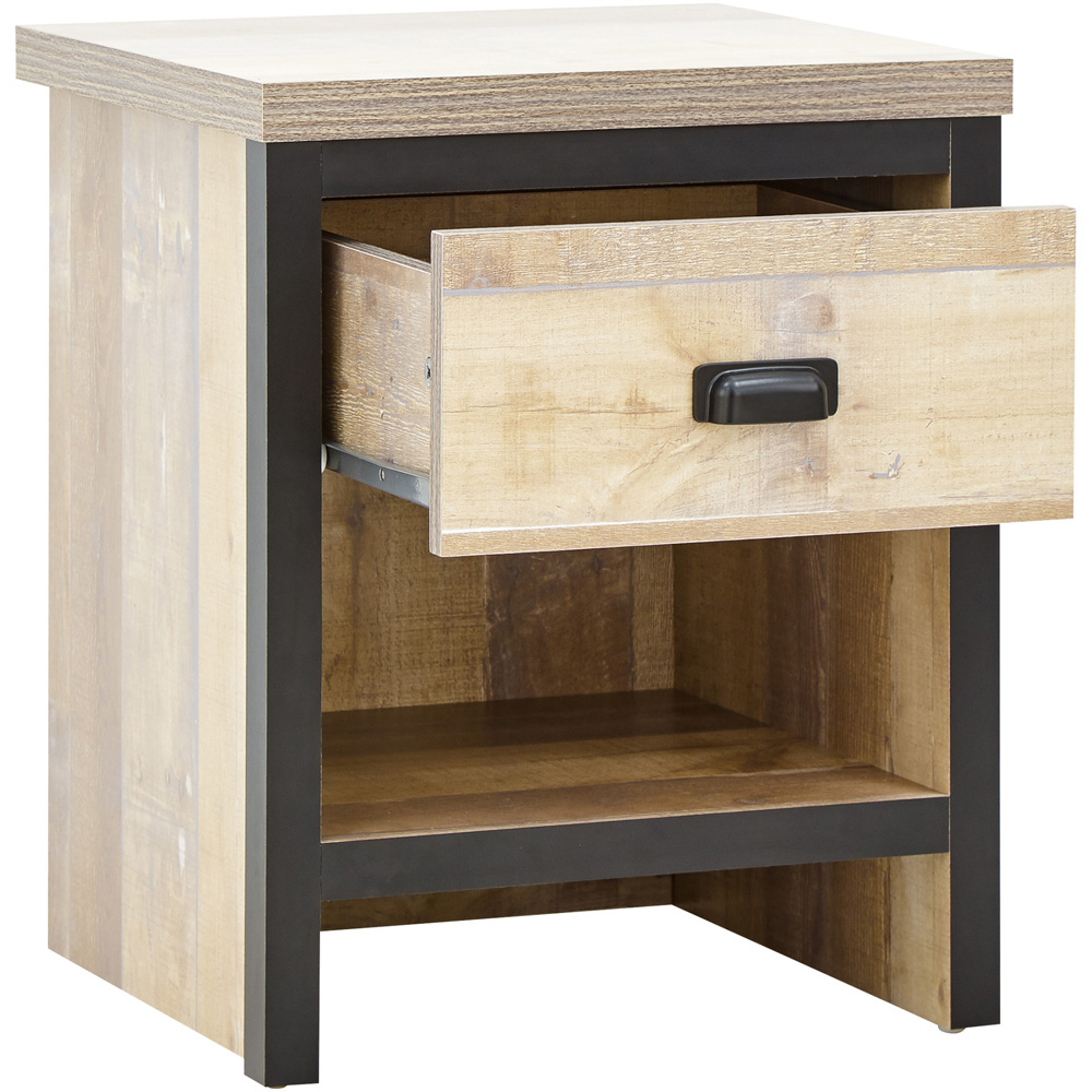 GFW Boston Single Drawer Oak Lamp Table Image 3